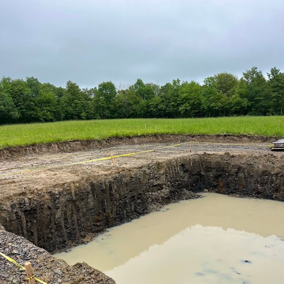 Cell tower foundation excavation