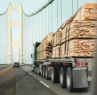 trucking company hauling wood